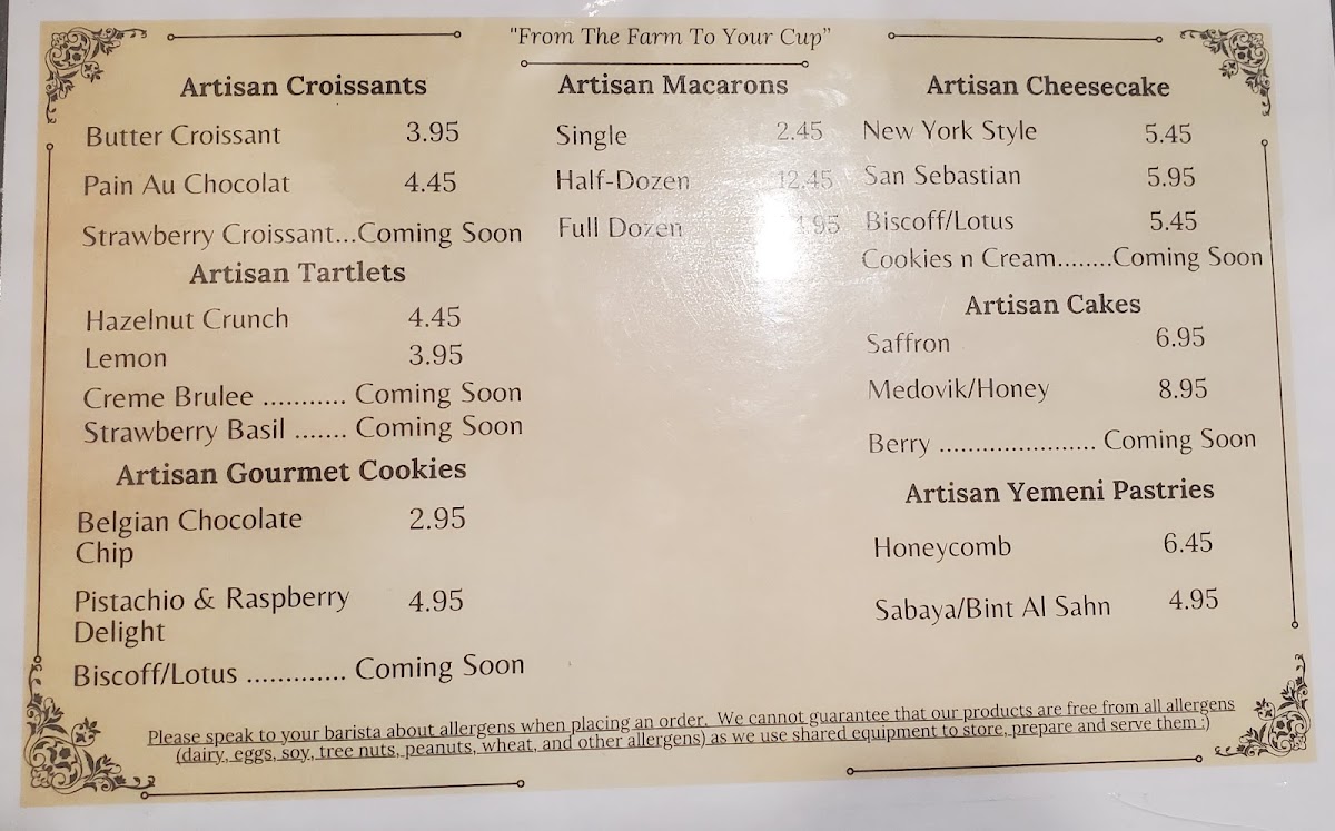 YAFA GOLDEN COFFEE Menu - Image 2