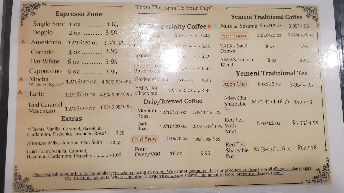 YAFA GOLDEN COFFEE Menu - Image 6